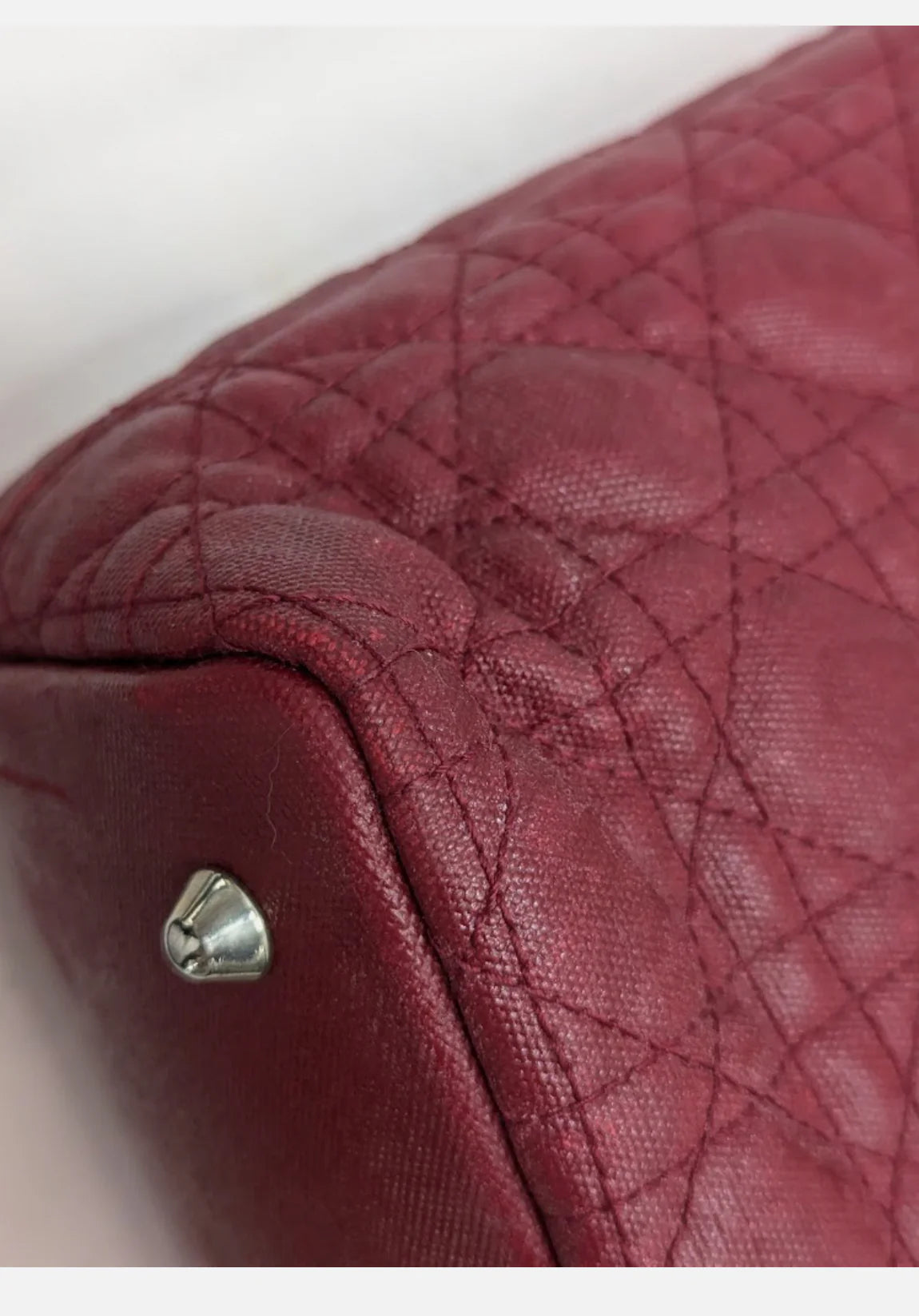 Christian Dior Cannage Panarea Leather Tote Bag Red