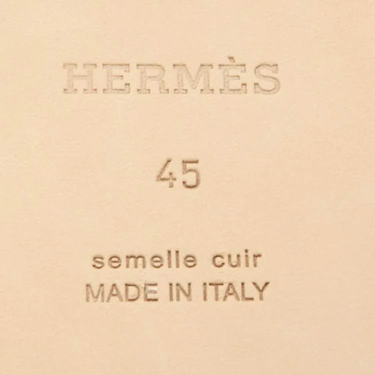 Hermès Orange Leather Izmir Flat Slides Size 45