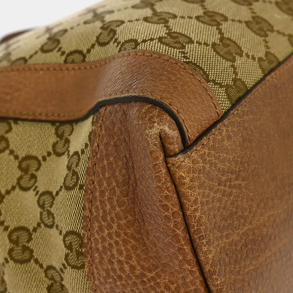 Gucci Beige Canvas GG Tote 2way Handbag