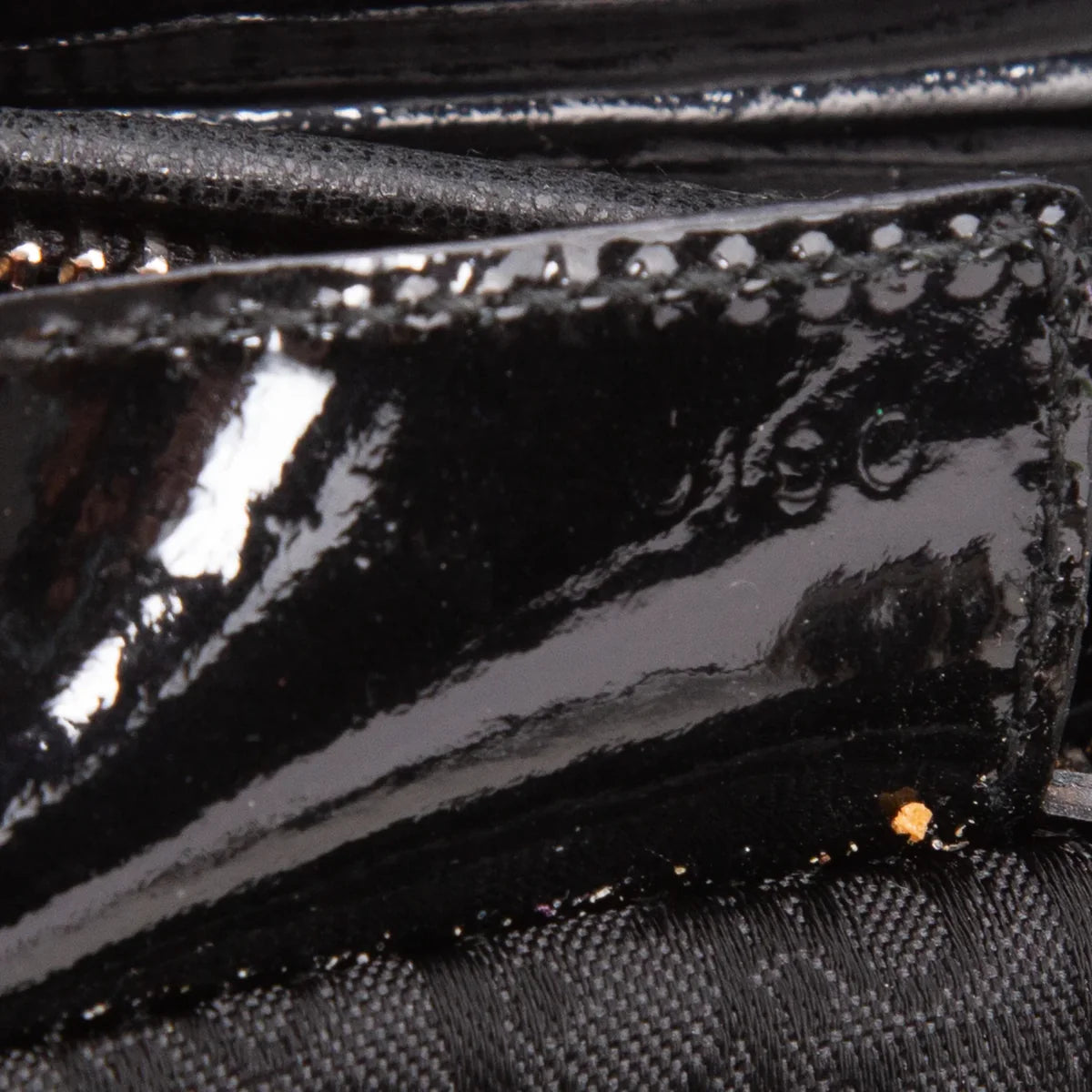 Christian Dior Black Cannage Patent Leather Medium Lady Dior Bag