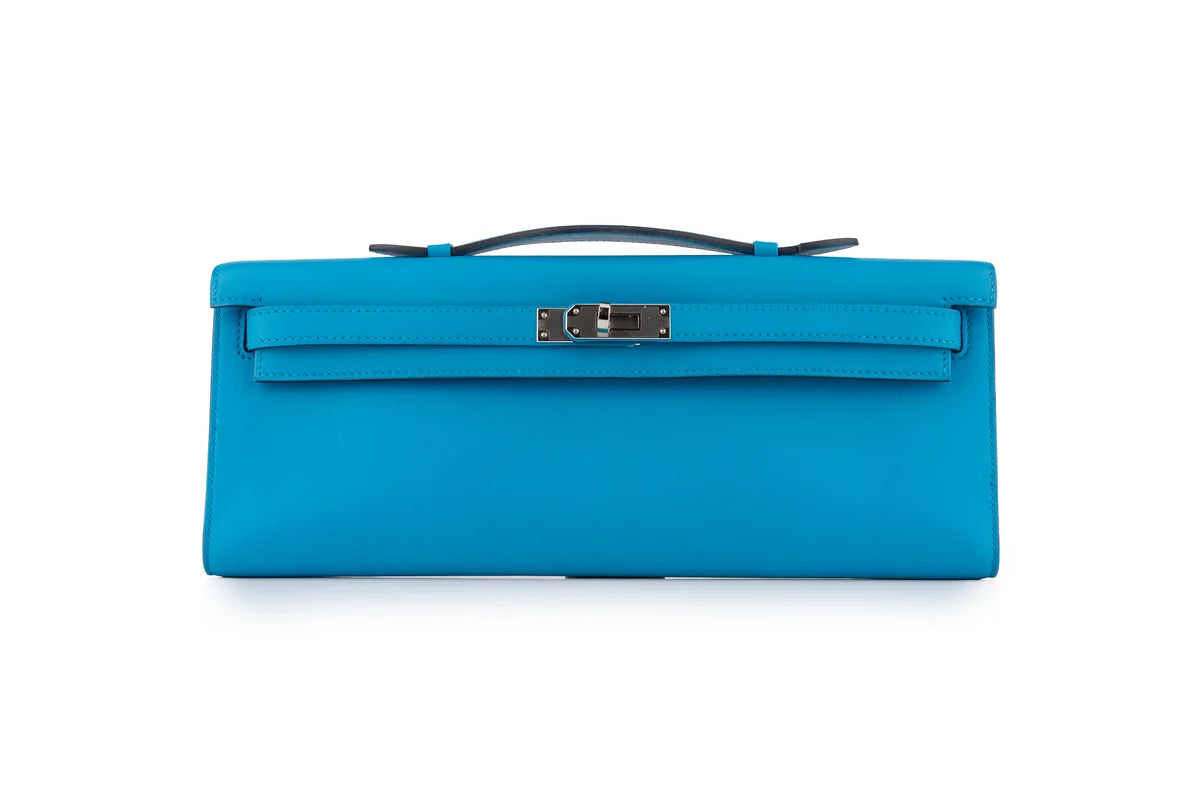 Hermès Kelly Cut Swift Bleu Frida PHW
