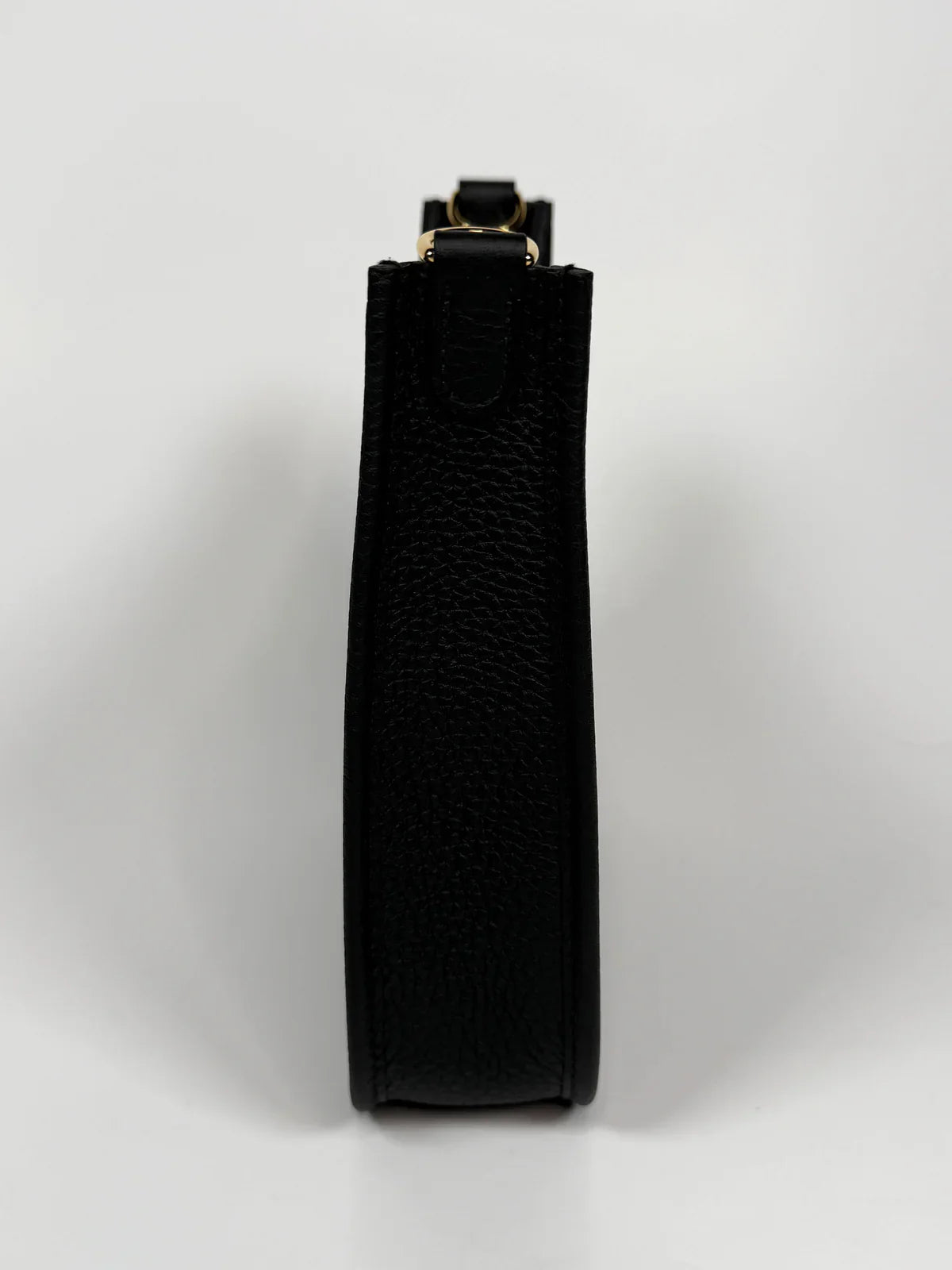 HERMÈS EVELYNE TPM BLACK CLEMENCE LEATHER GOLD HARDWARE