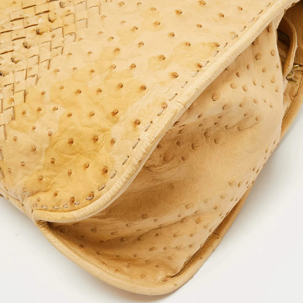 Bottega Veneta Tan Ostrich Leather Hobos