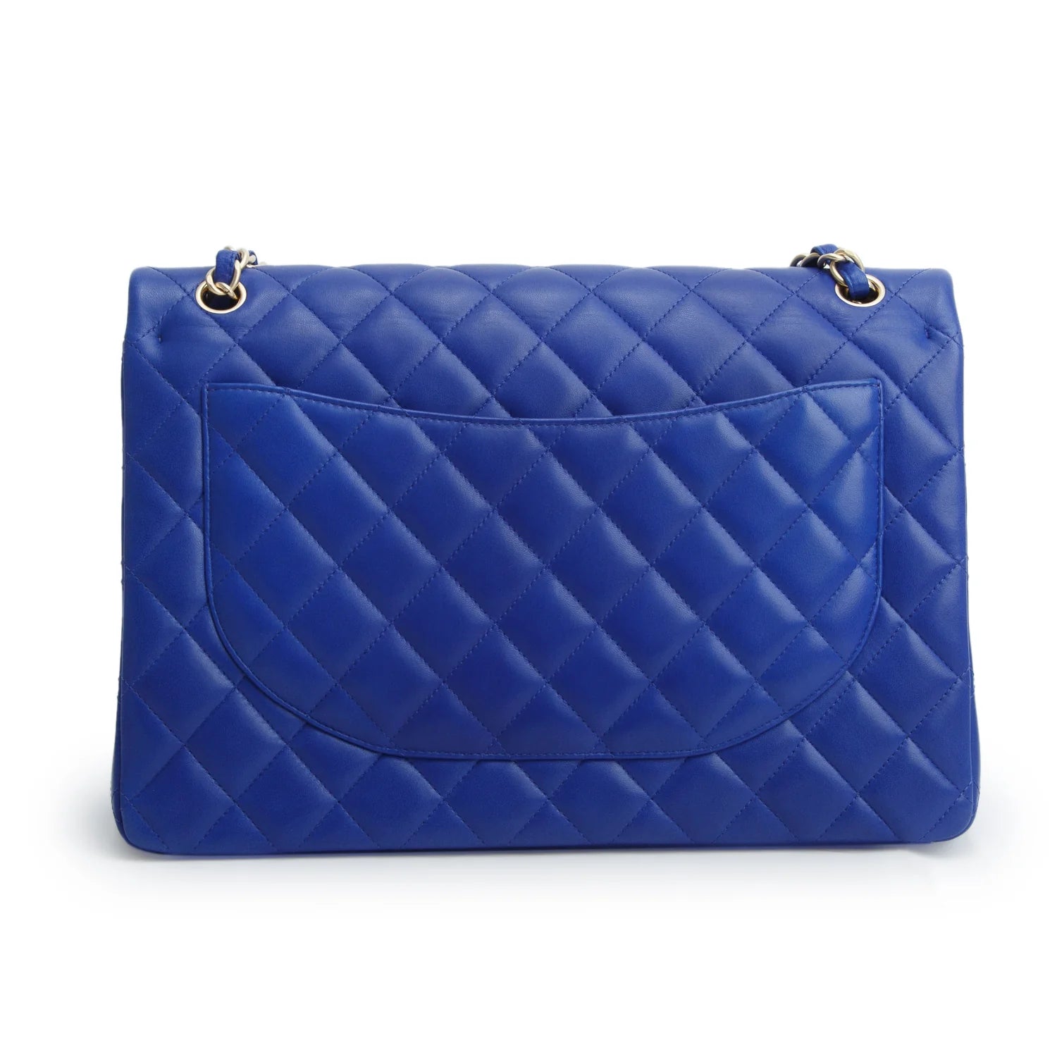 Chanel Blue Quilted Lambskin Leather Classic Maxi Double Flap Bag