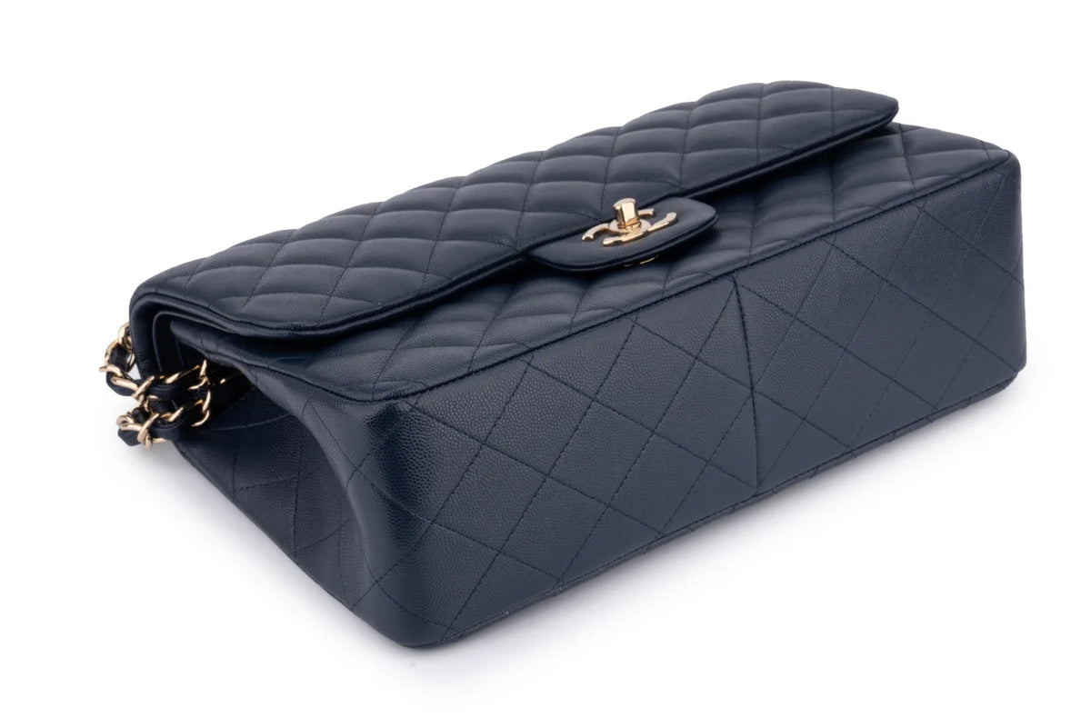 Chanel Jumbo Flap Bag Caviar Navy Blue GHW