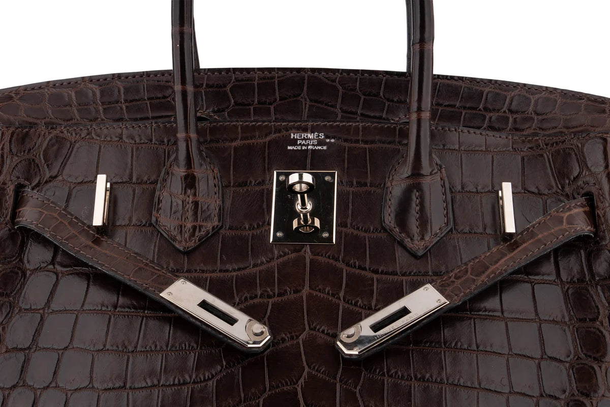 Hermès Birkin 30 Croc Niloticus Ebene PHW
