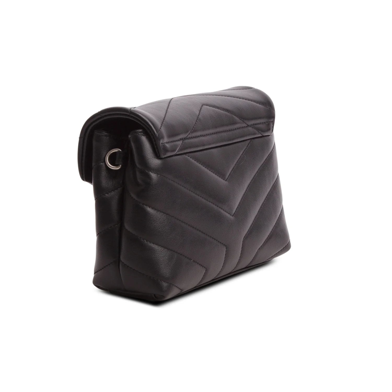 Saint Laurent Black Calfskin Y Quilted Monogram Toy Loulou Crossbody Bag