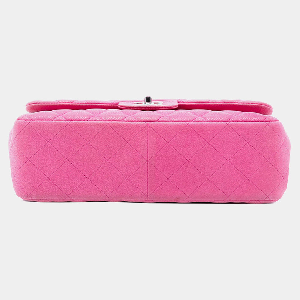 Chanel Pink Jumbo Classic Caviar Double Flap