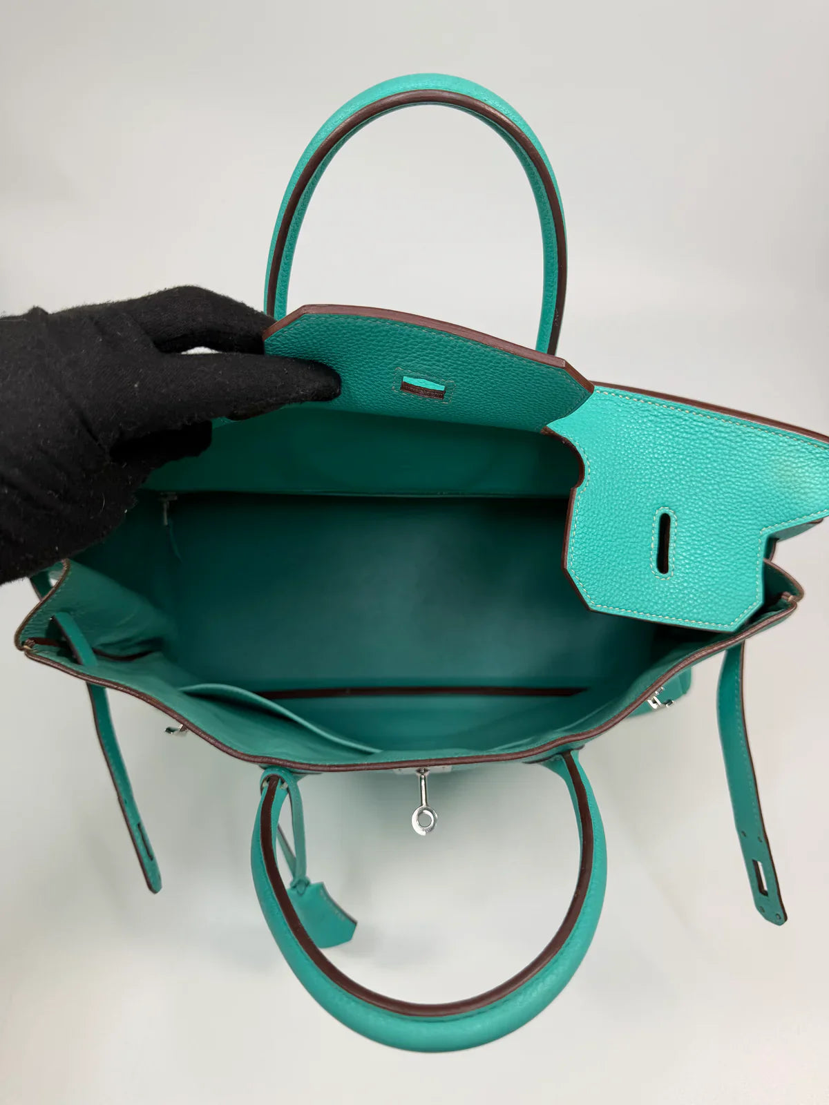 HERMÈS BIRKIN 40 IN BLEU LAGOON TOGO LEATHER WITH PALLADIUM HARDWARE