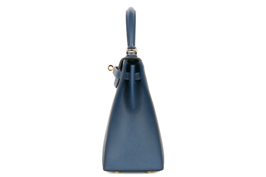Hermès Kelly 25 Sellier Epsom Bleu De Prusse GHW