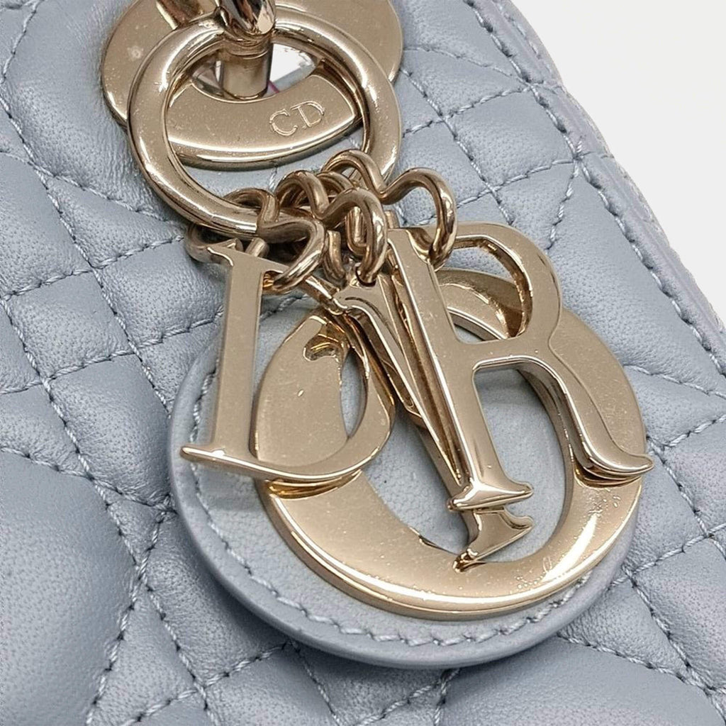 Christian Dior Lady Sky Blue Leather Mini Bag
