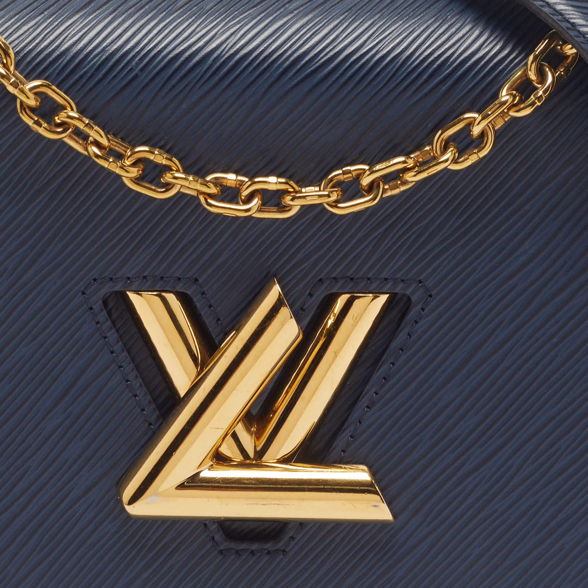 Louis Vuitton Twist MM Navy Blue Epi Leather Bag
