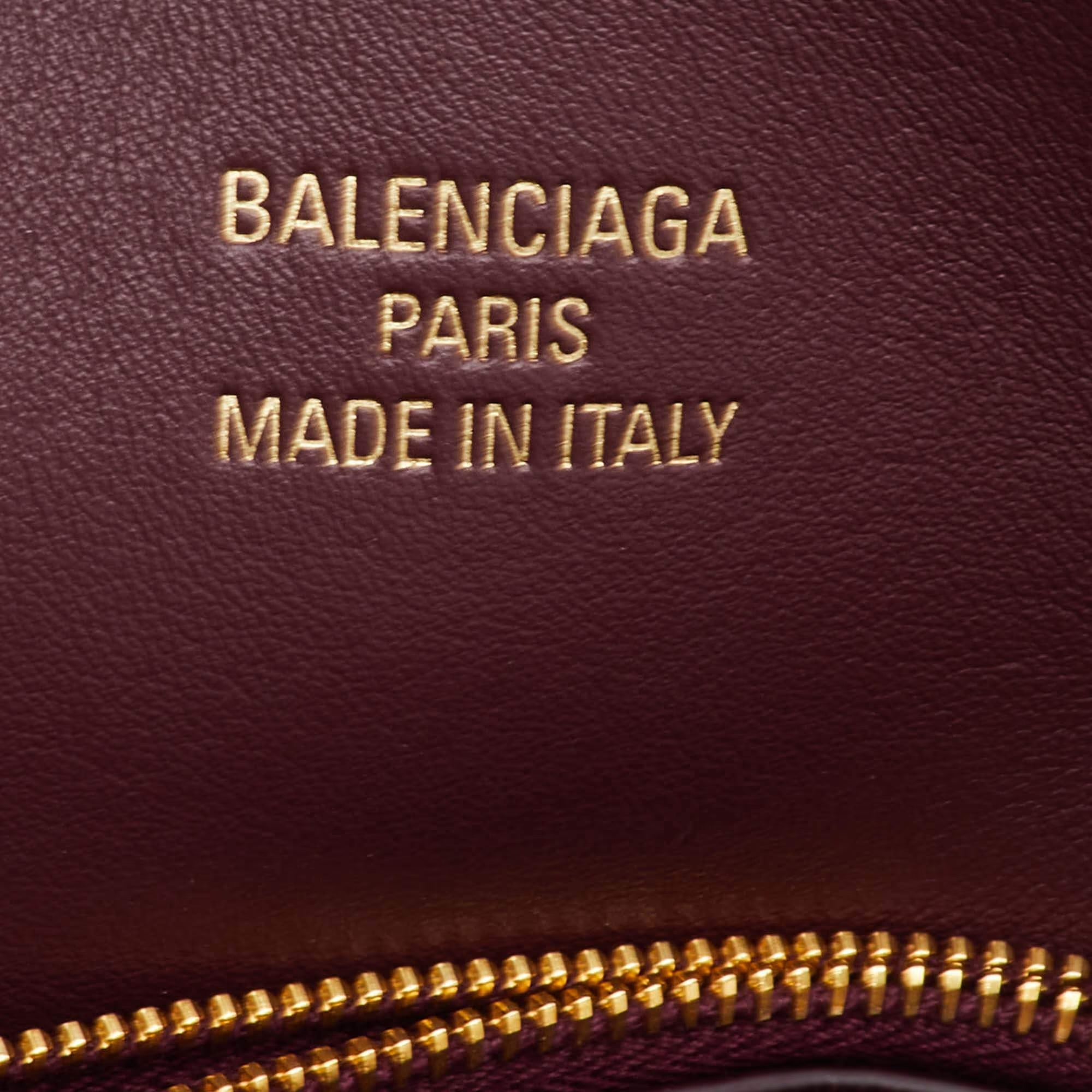 Balenciaga Bel Air Small Burgundy Leather Tote