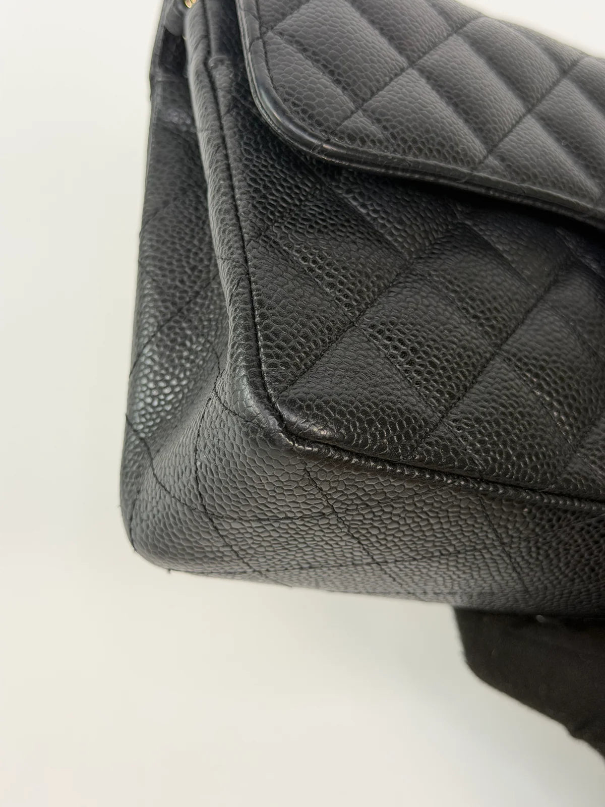 CHANEL SMALL CLASSIC DOUBLE FLAP IN BLACK CAVIAR LEATHER WITH GOLD HARDWARE