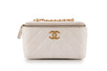 Chanel Quilted Rectangular Vanity Lambskin White Shiny GHW