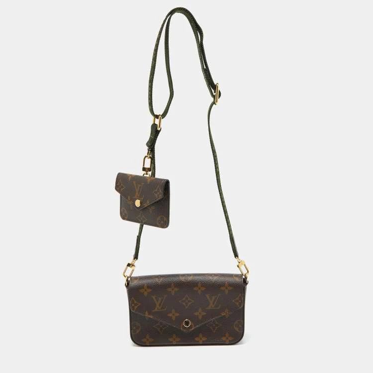 Louis Vuitton Khaki Monogram Canvas Félicie Strap & Go Bags