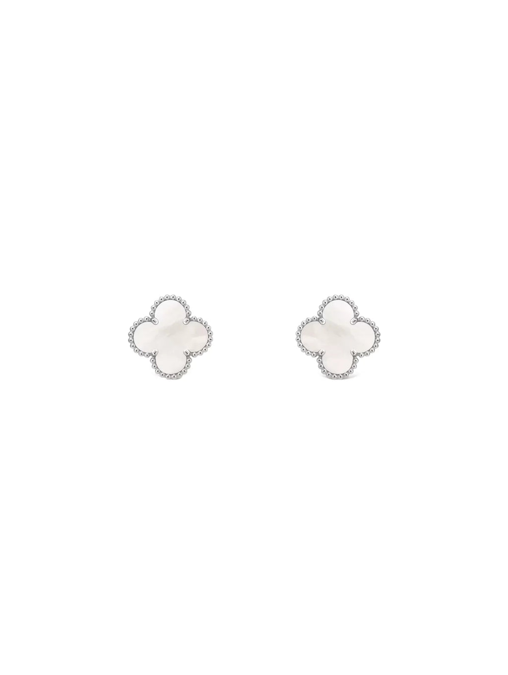 Van Cleef And Arpels Vintage Alhambra Earrings White Mother Of Pearl