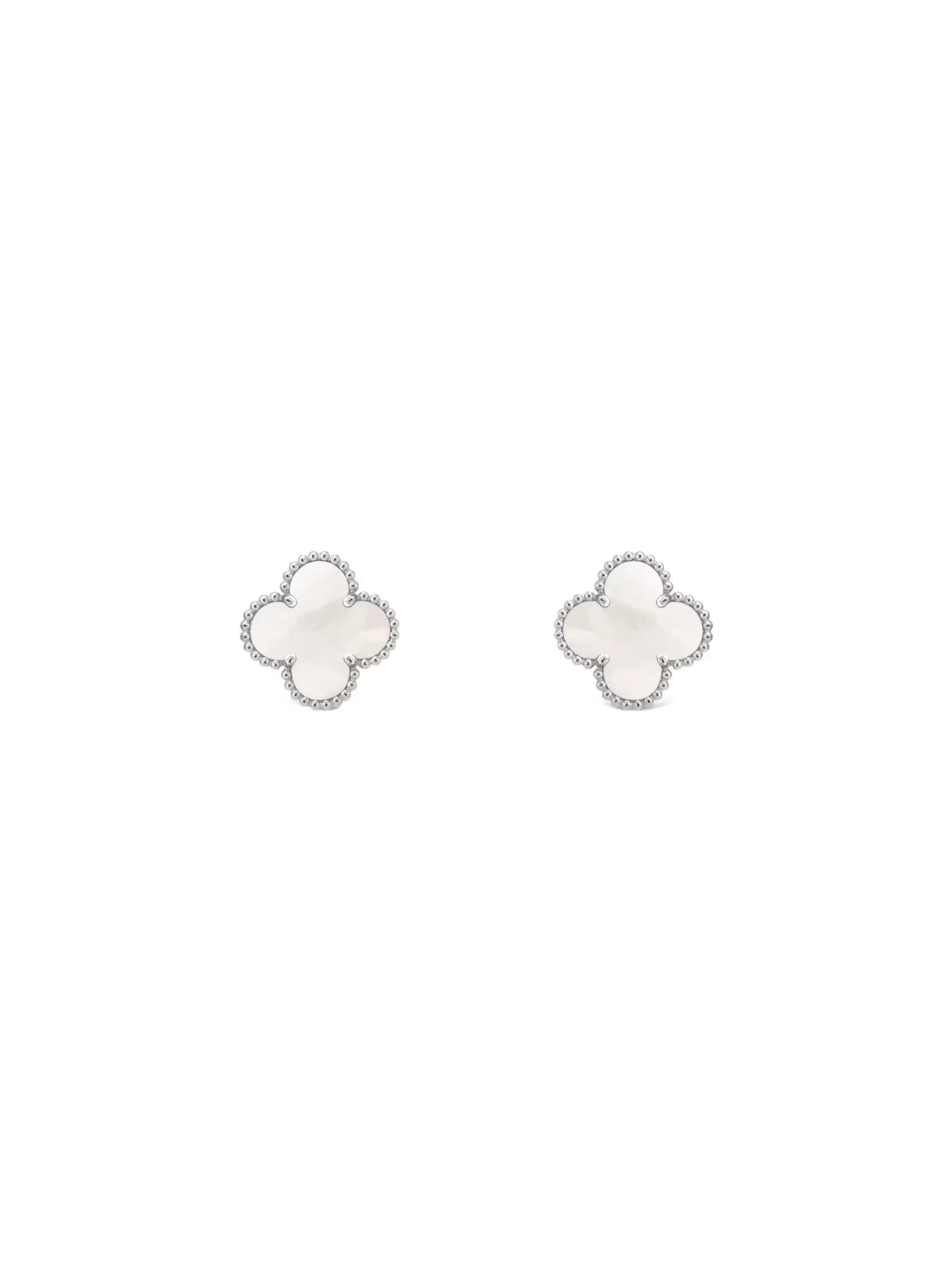 Van Cleef And Arpels Vintage Alhambra Earrings White Mother Of Pearl