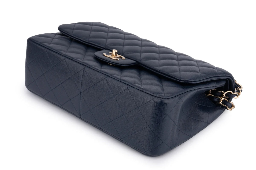 Chanel Jumbo Flap Bag Caviar Navy Blue GHW