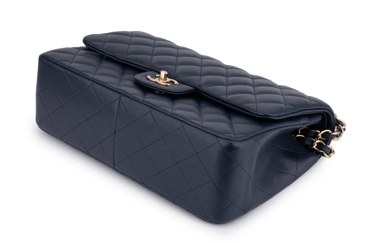 Chanel Jumbo Flap Bag Caviar Navy Blue GHW