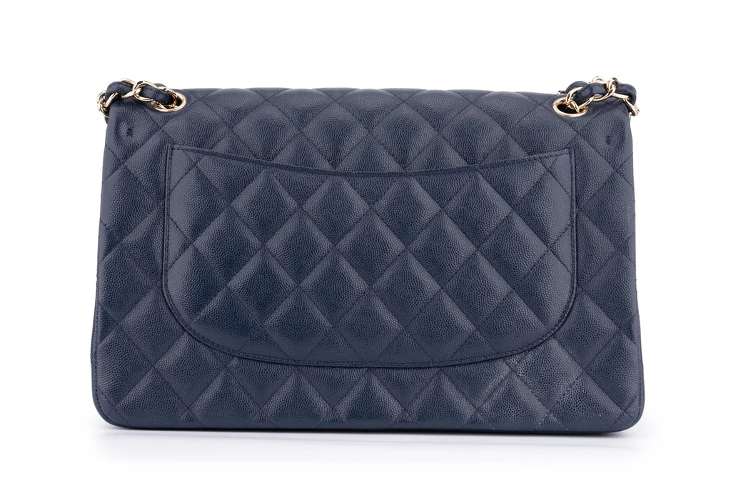Chanel Jumbo Flap Bag Caviar Navy Blue GHW
