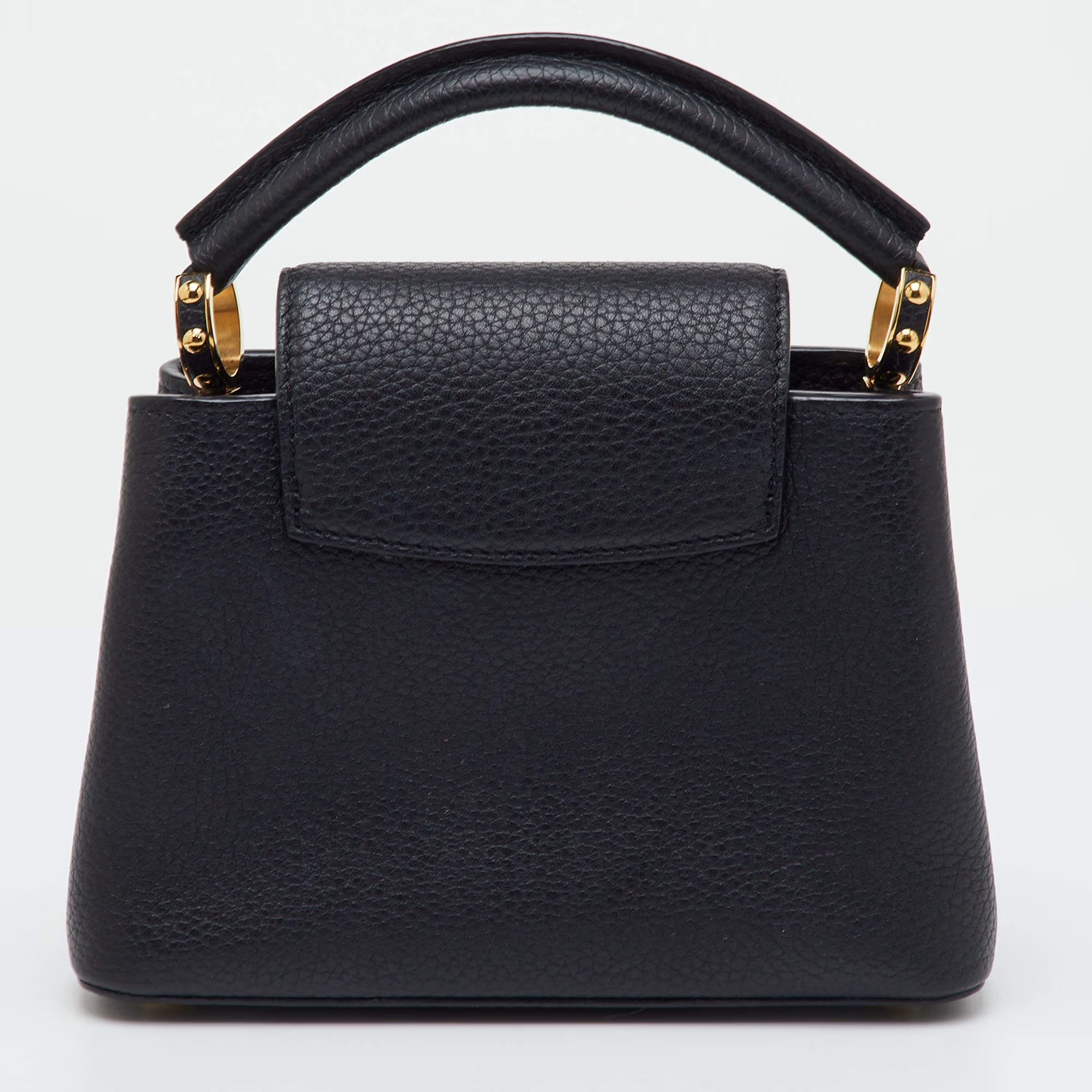 Louis Vuitton Capucines Mini Black Leather Bag