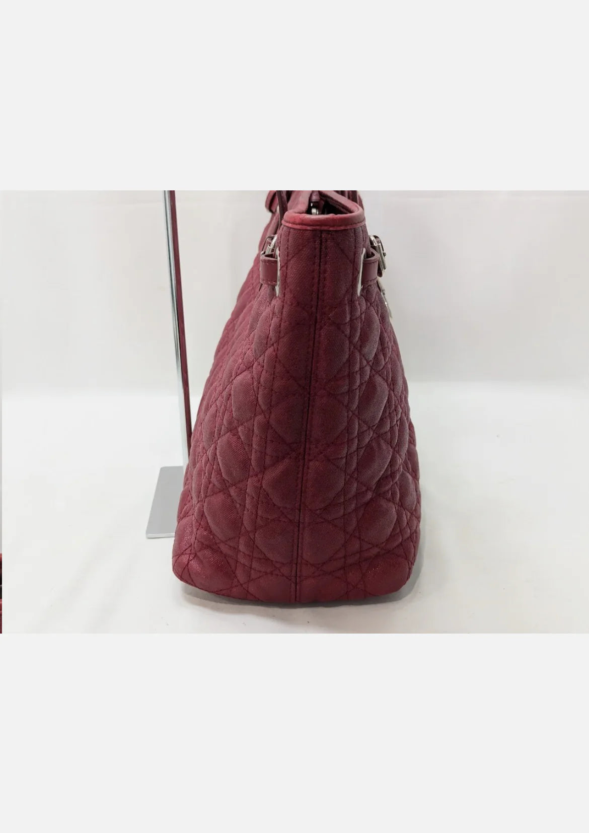 Christian Dior Cannage Panarea Leather Tote Bag Red