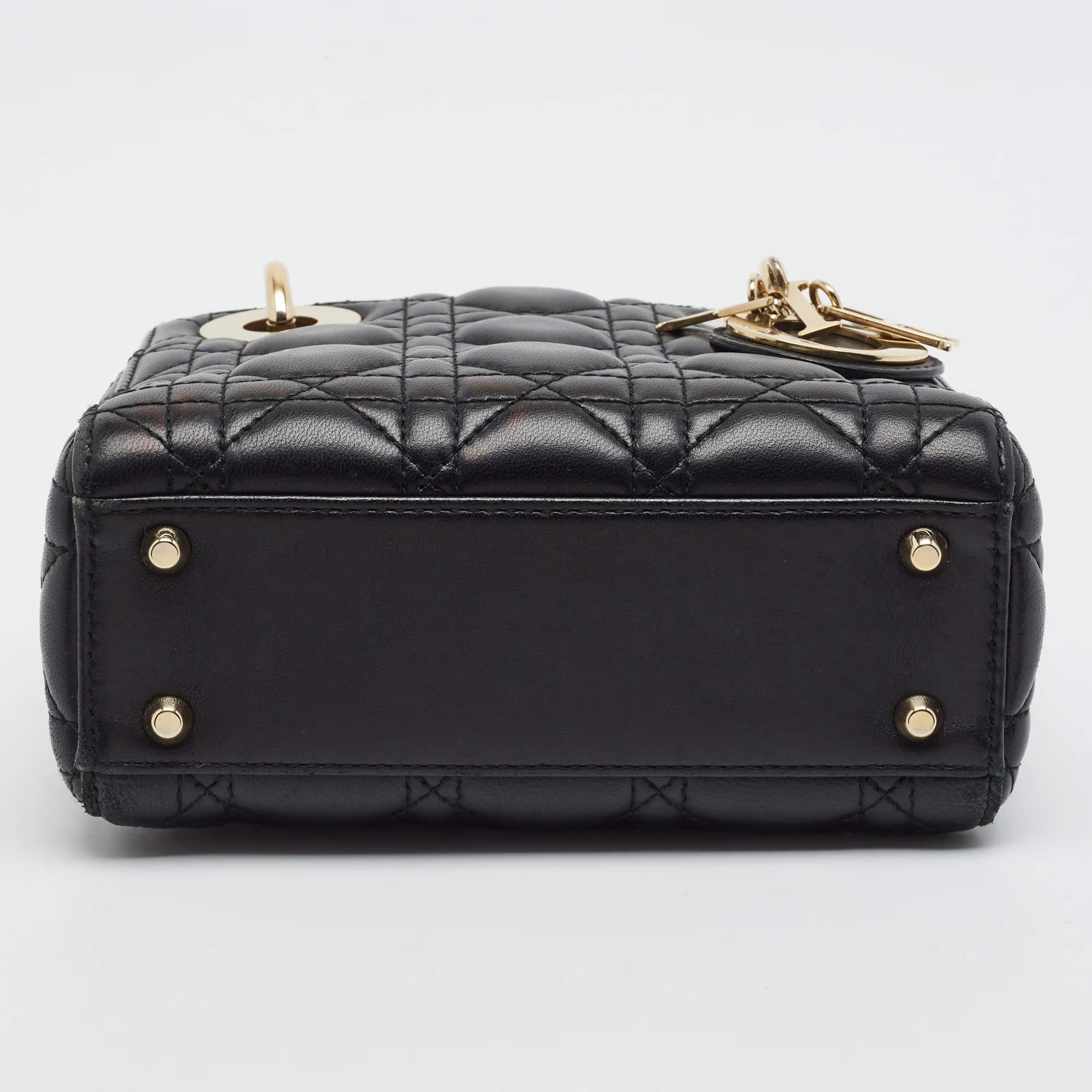 Dior Lady Dior Mini Black Cannage Leather Tote