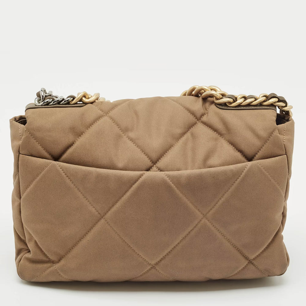 Chanel 19 Small Brown Nylon Shoulder Bags