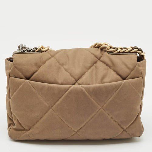 Chanel 19 Small Brown Nylon Shoulder Bags