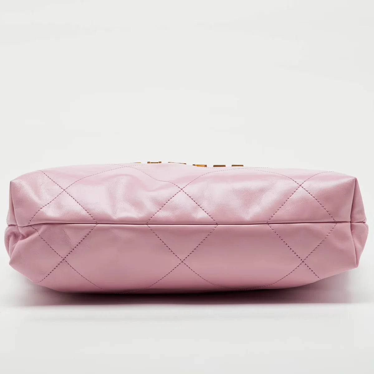 Chanel Light Pink Quilted Shiny Leather Small 22 Bag