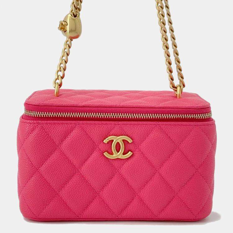 Chanel Vanity Pink Caviar Leather Shoulder Bag