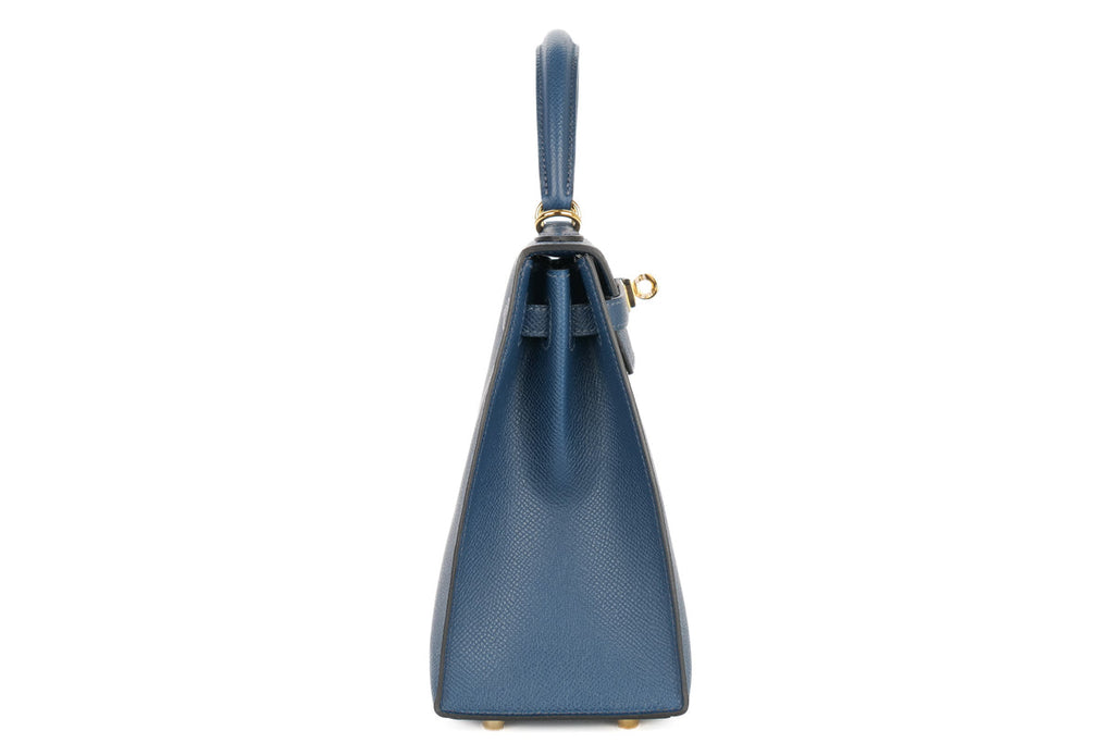 Hermès Kelly 25 Sellier Epsom Bleu De Prusse GHW