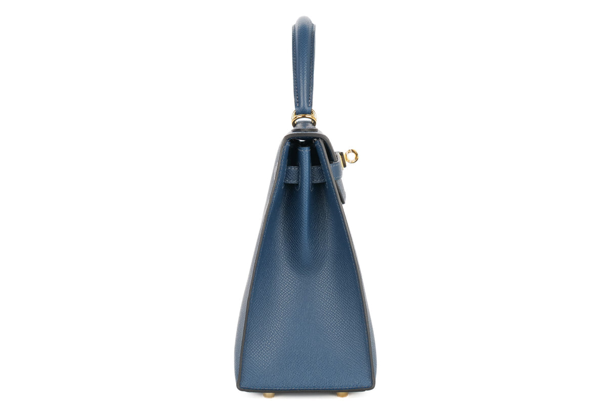 Hermès Kelly 25 Sellier Epsom Bleu De Prusse GHW