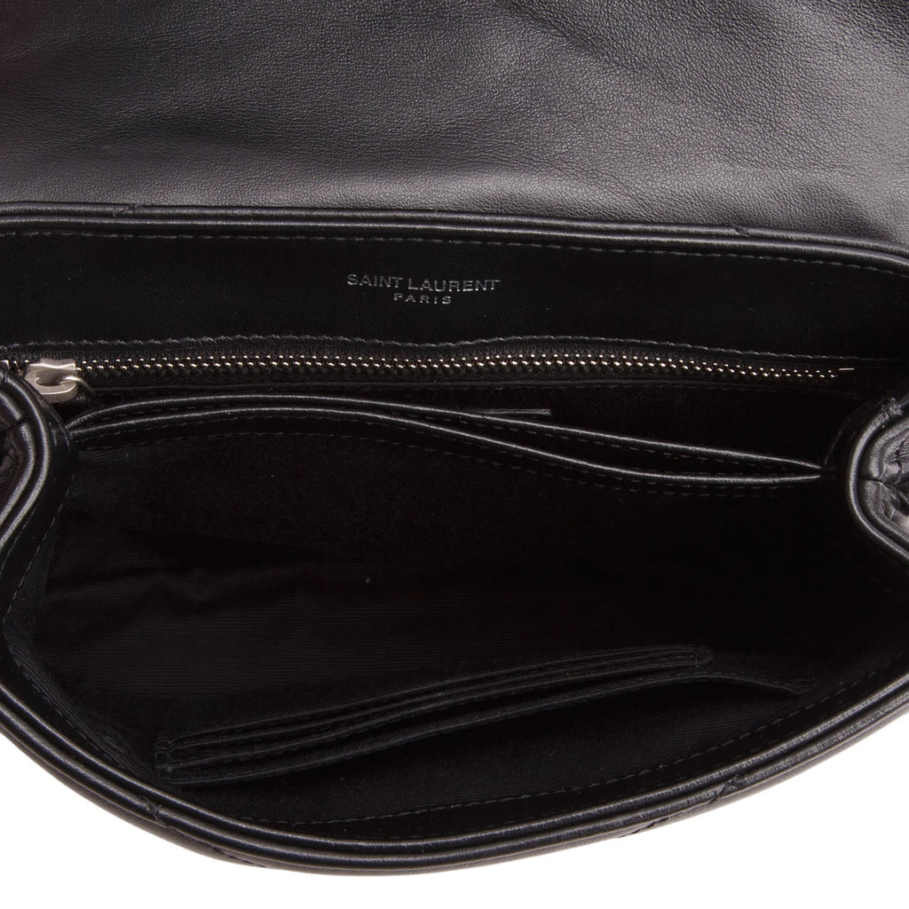 Saint Laurent Black Calfskin Y Quilted Monogram Toy Loulou Crossbody Bag