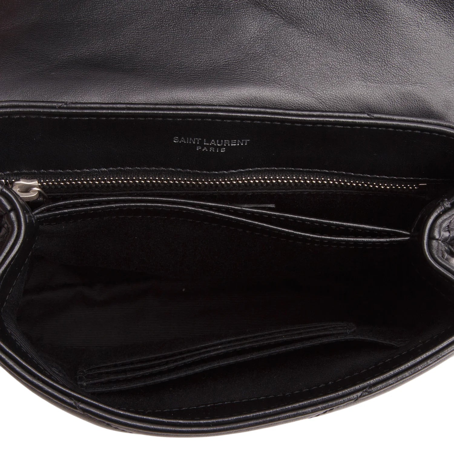 Saint Laurent Black Calfskin Y Quilted Monogram Toy Loulou Crossbody Bag