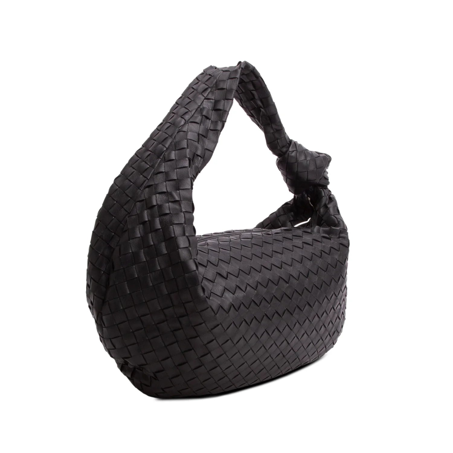 Bottega Veneta Black Intrecciato Leather Large Jodie Bag
