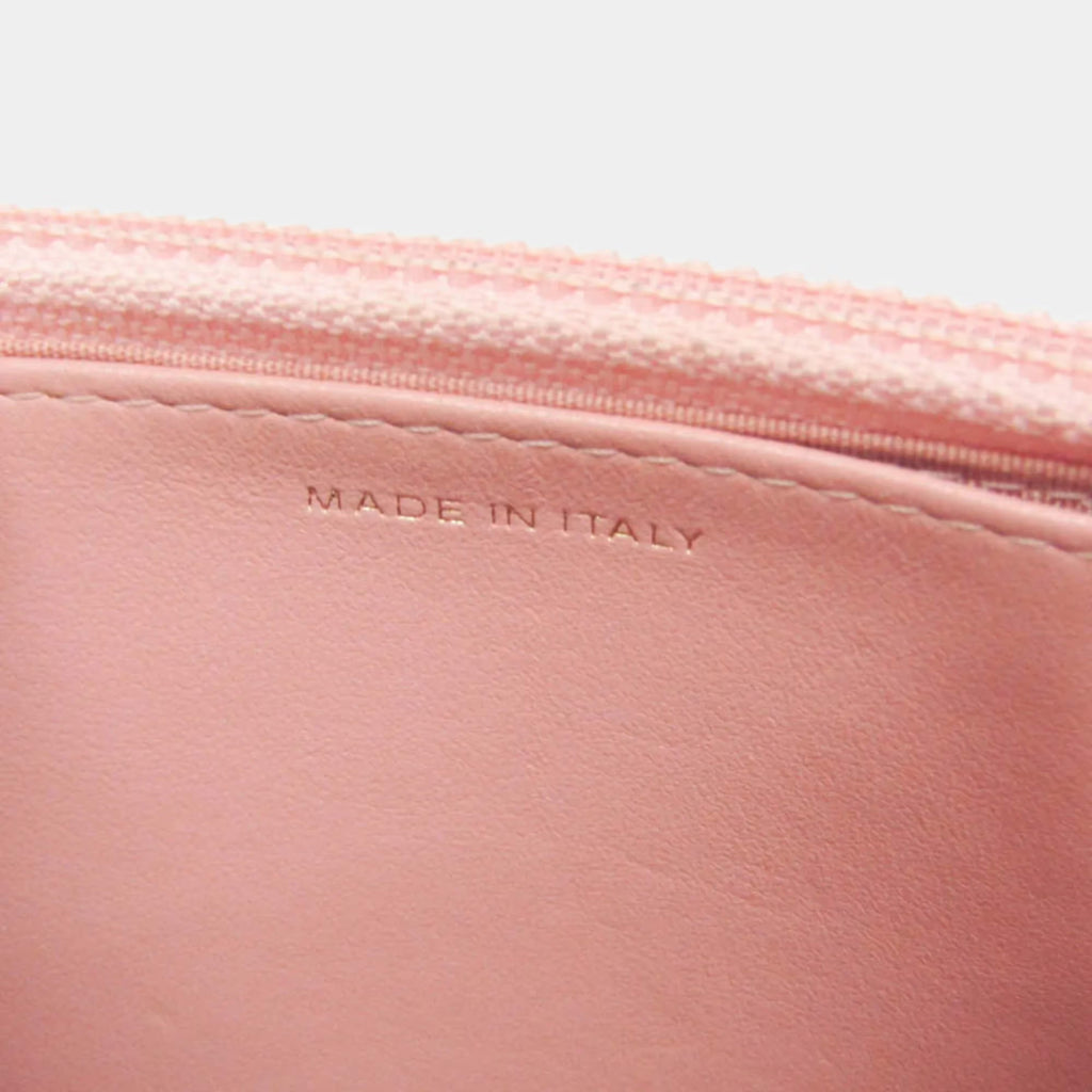 Chanel Boy Wallet On Chain Pink Grained Calfskin Leather Crossbody Bag