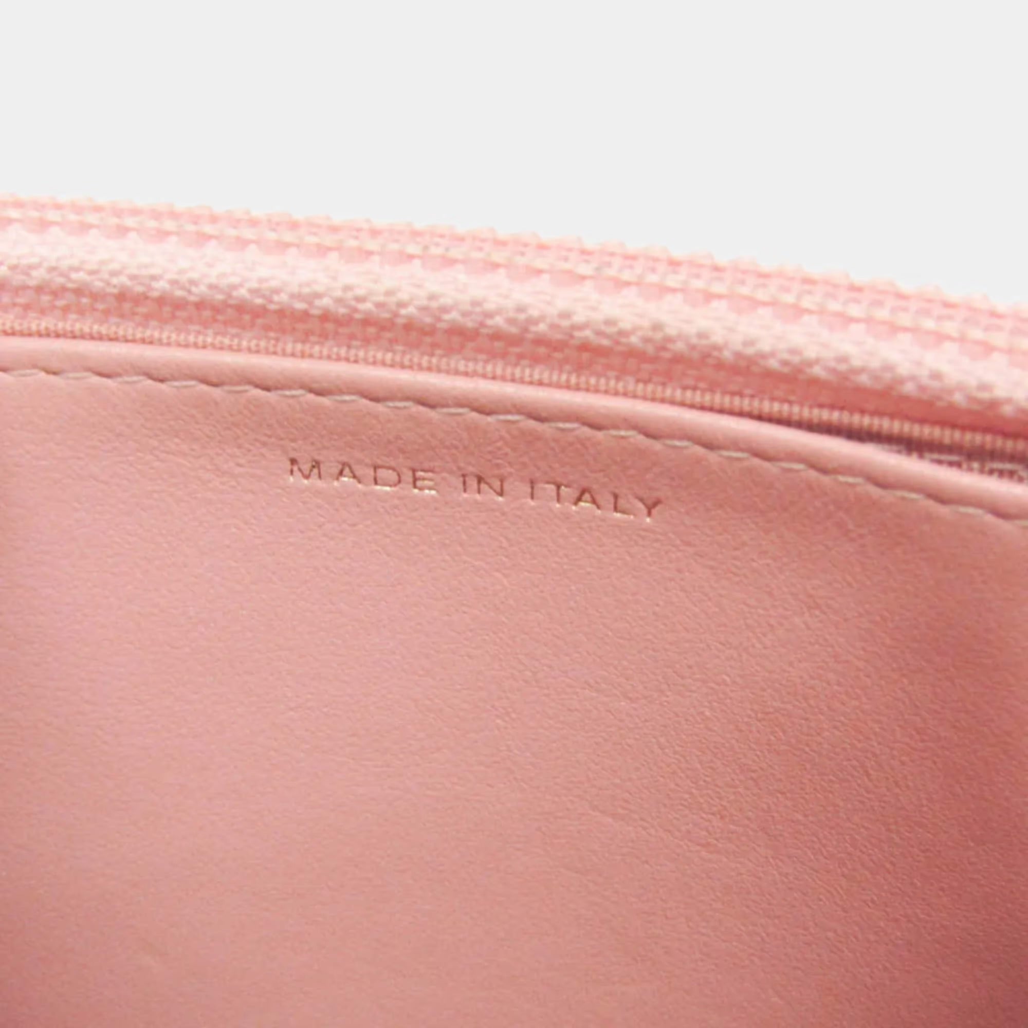 Chanel Boy Wallet On Chain Pink Grained Calfskin Leather Crossbody Bag