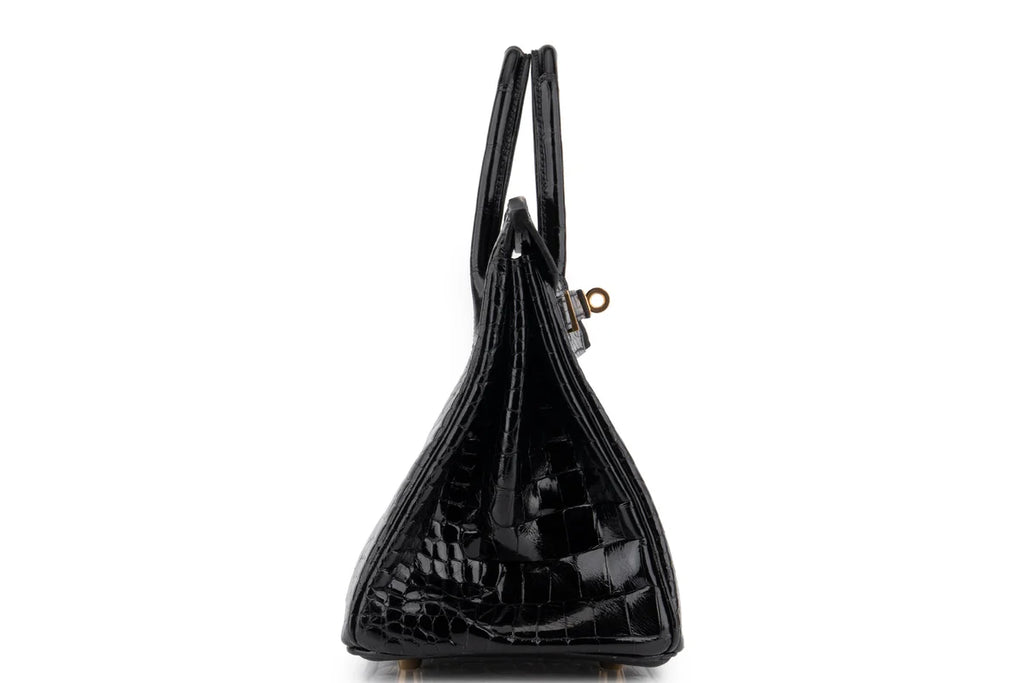 Hermès Birkin 25 Crocodile Porosus Noir GHW