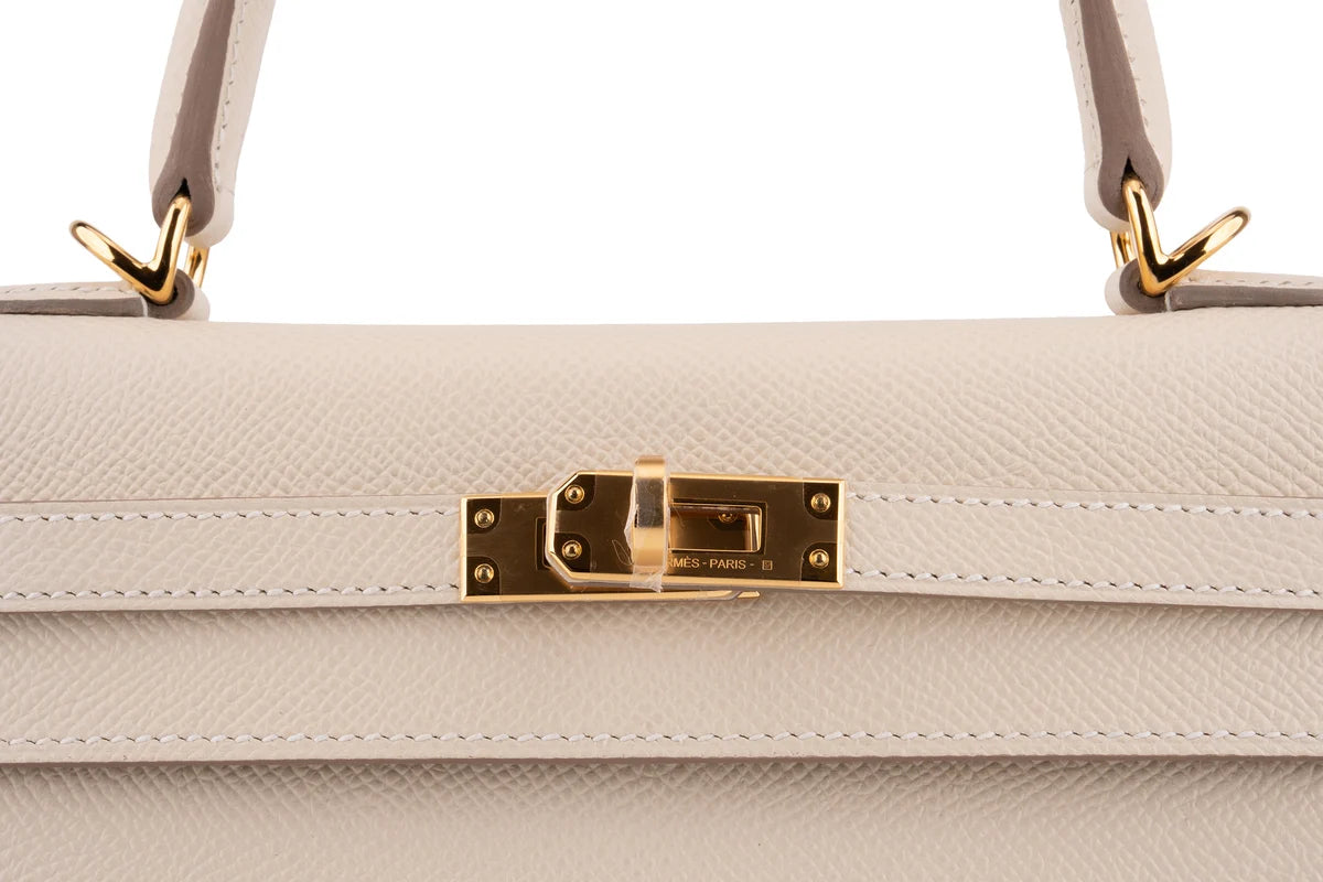 Hermès Kelly 25 Epsom Craie GHW