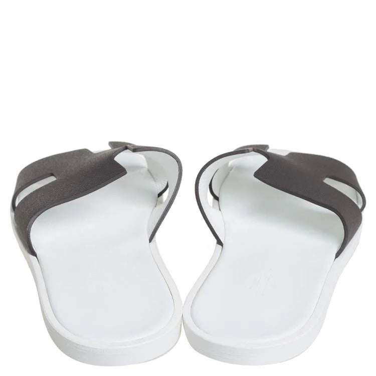 Hermes Brown Leather Izmir Sandals Size 45