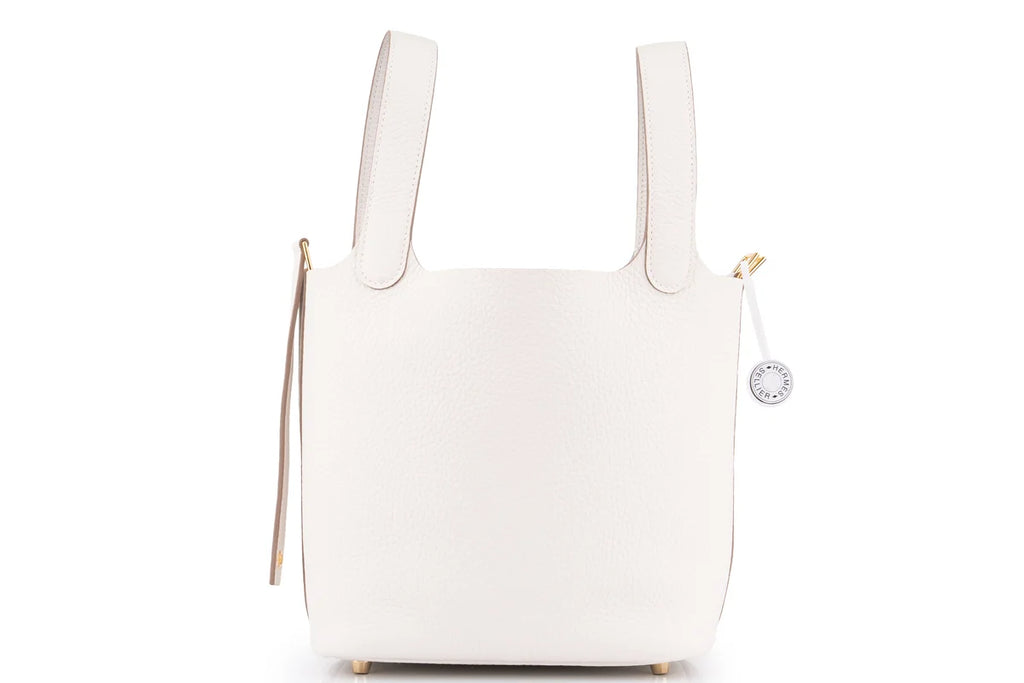 Hermès Picotin 18 Clemence Gris Pale GHW