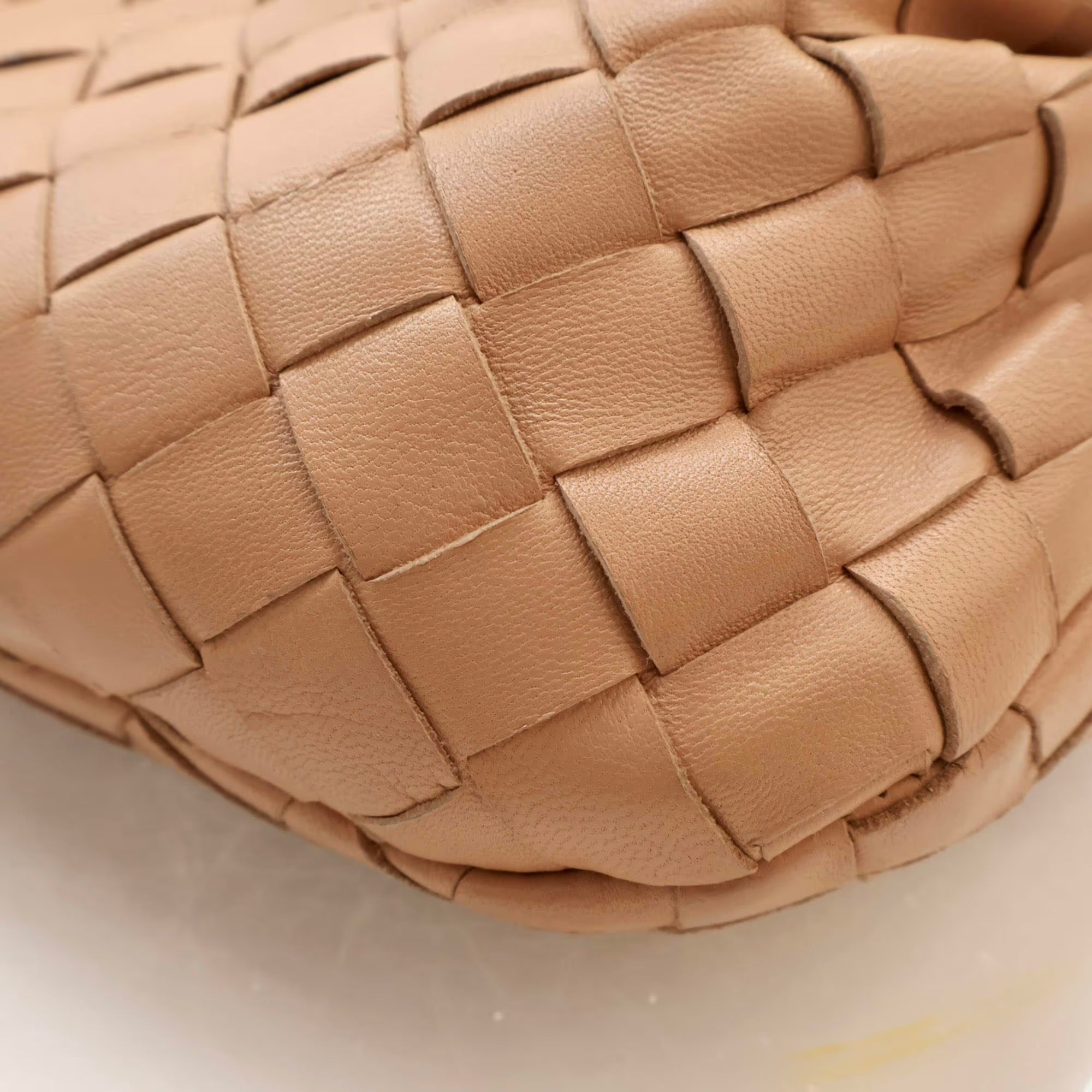Bottega Veneta Mini Jodie Almond Lambskin Leather Top Handle Bag