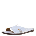 Hermes White Ostrich Izmir Sandals Size 44