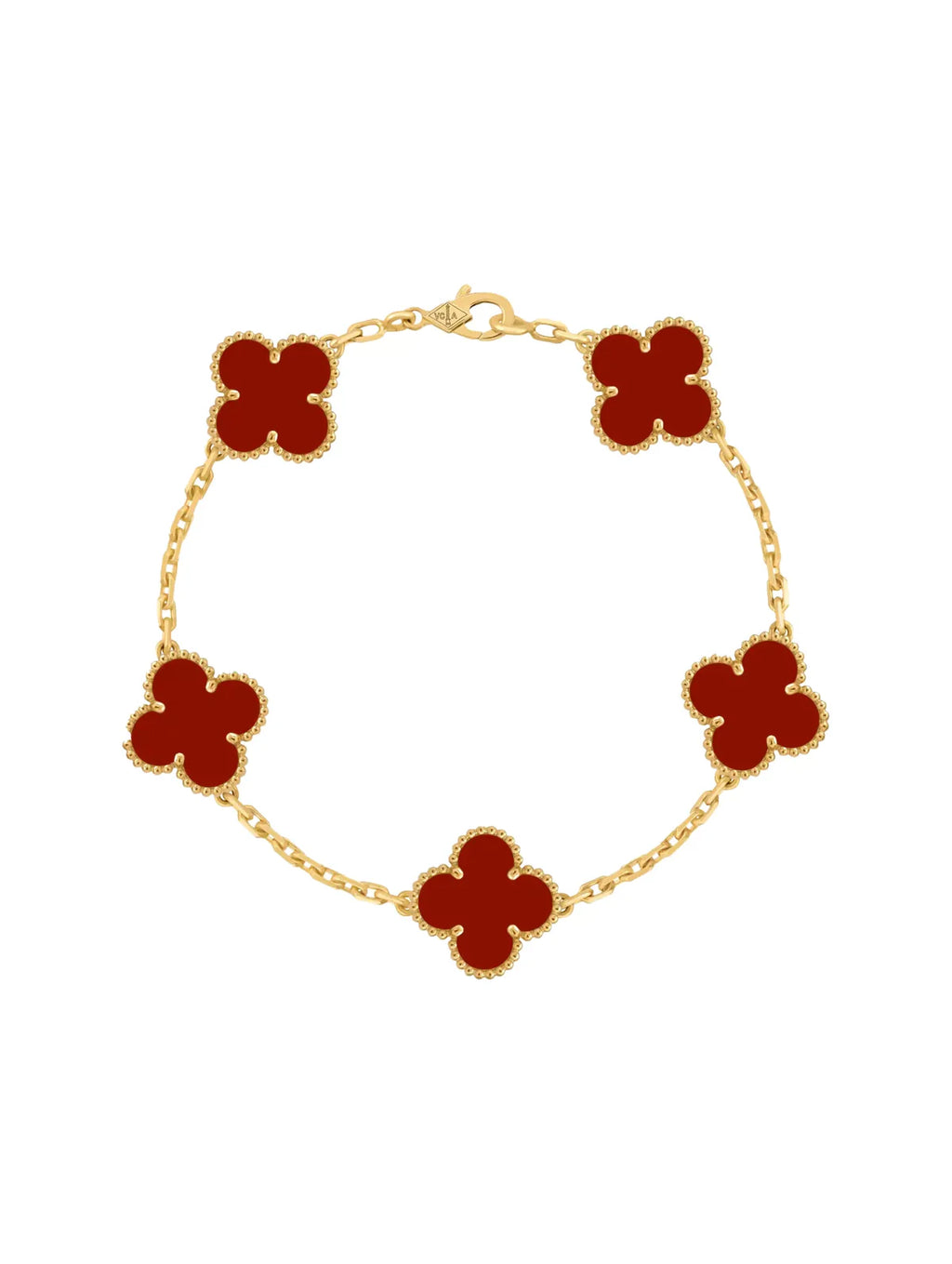 Van Cleef And Arpels Vintage Alhambra Bracelet Carnelian