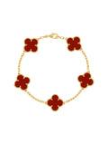 Van Cleef And Arpels Vintage Alhambra Bracelet Carnelian