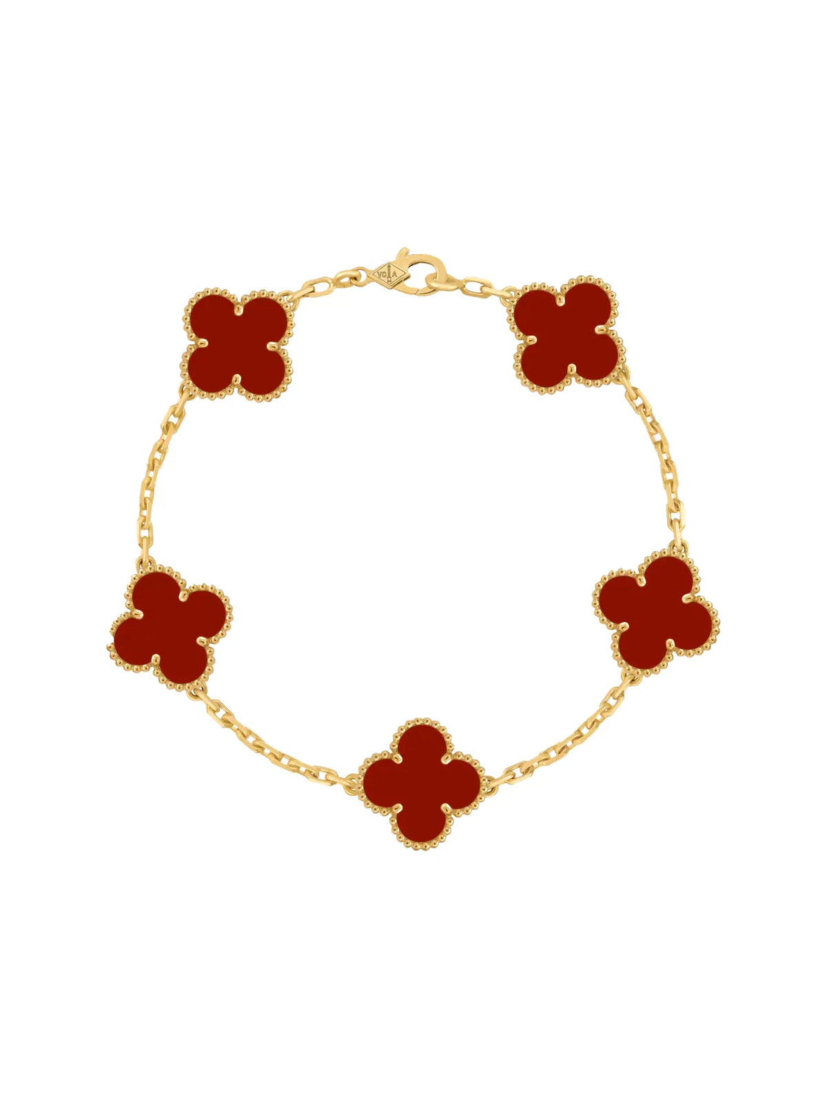 Van Cleef And Arpels Vintage Alhambra Bracelet Carnelian