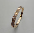 Cartier Love Paved Diamond 18K Rose Gold Cuff Bracelet Size 18