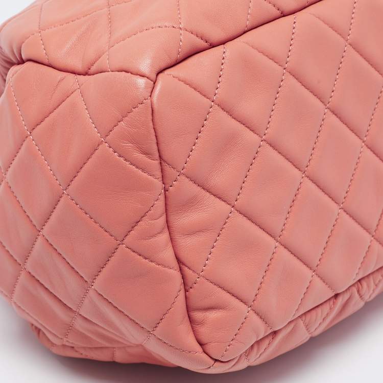 Chanel Pink Quilted Leather Drawstring Bucket Bag